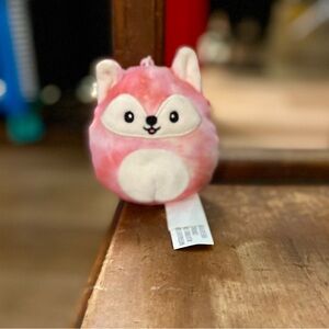 Squishmallows Pink and White Fox 3.5” Clip On